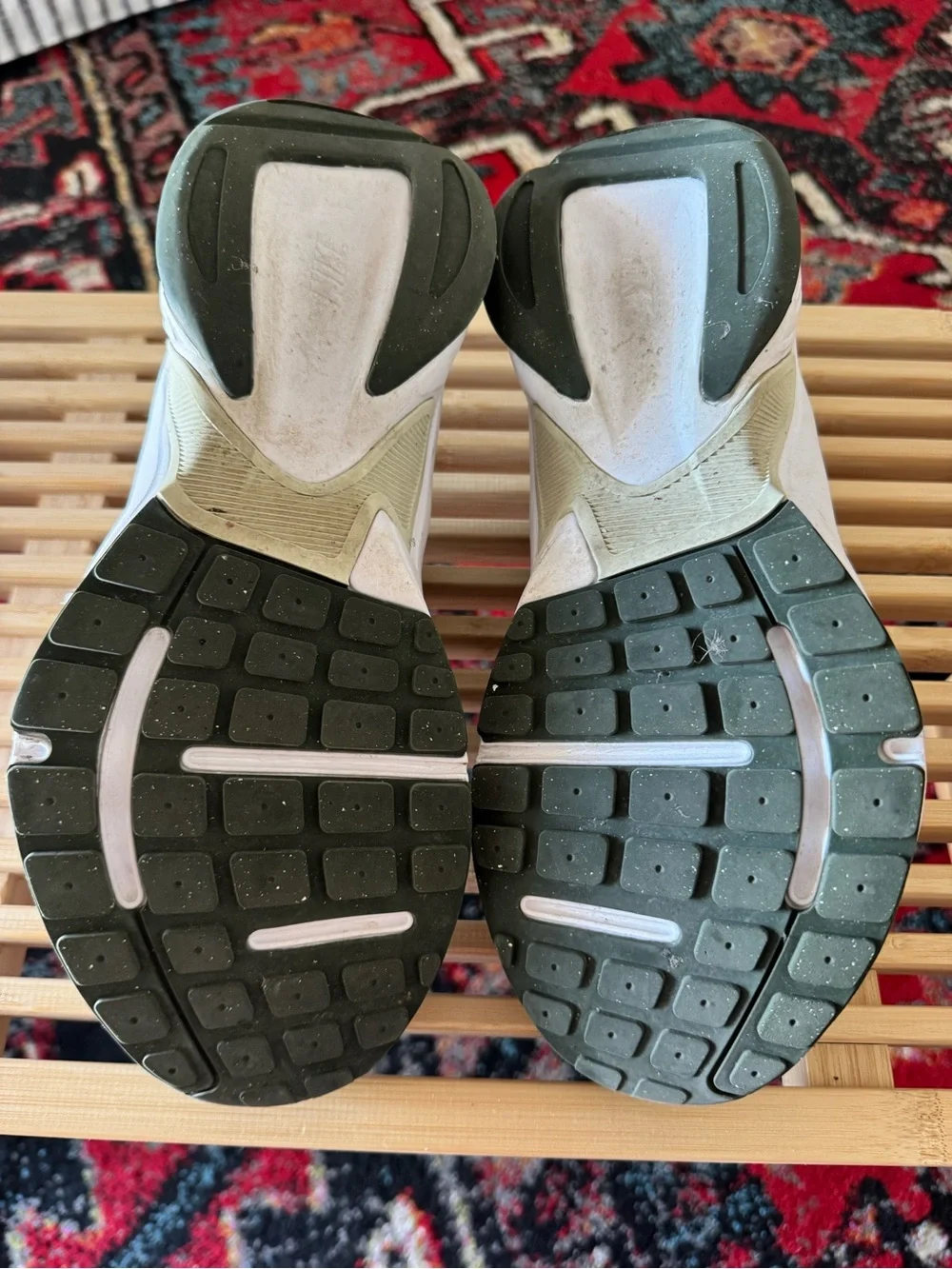 Nike Women's White and Green Suede-Accent Sneakers